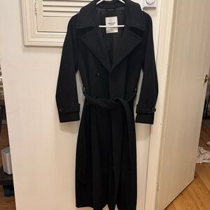 Abercrombie & Fitch Black Wool Blend Trench Coat